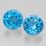 5 carat Swiss Blue Round Facet Topaz 8 mm