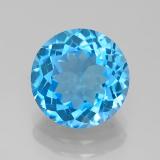 3 carat Swiss Blue Round Facet Topaz 9 mm