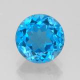 3 carat Swiss Blue Round Facet Topaz 9 mm