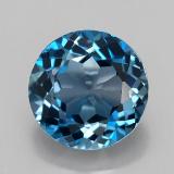 3 carat London Blue Round Facet Topaz 9 mm