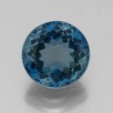 3 carat London Blue Round Facet Topaz 9mm