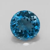 3 carat London Blue Round Facet Topaz 9 mm