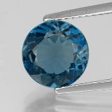 2.5 carat London Blue Round Facet Topaz 8.5mm