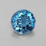 3 carat London Blue Round Facet Topaz 9mm