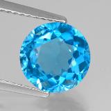 9 mm Topaz 3ct Round Facet in Swiss Blue
