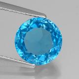 8.5 mm Topaz 3ct Round Facet in Swiss Blue