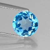 1.5 carat Swiss Blue Round Facet Topaz 7.5 mm