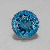 3 carat London Blue Round Facet Topaz 9mm
