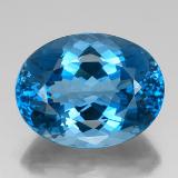 Click for Details 44 carat London Blue Oval Facet Topaz 24mm x 18.5mm