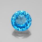 3 carat Swiss Blue Round Facet Topaz 9 mm