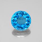 9 mm Topaz 3ct Round Facet in Swiss Blue