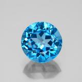 4 carat Swiss Blue Round Facet Topaz 9 mm