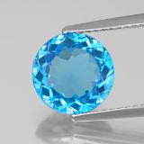 3 carat Swiss Blue Round Facet Topaz 9mm