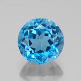 4 carat Swiss Blue Round Facet Topaz 9 mm