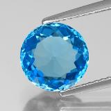 9mm Topaz 3ct Round Facet in Swiss Blue