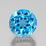 3 carat Swiss Blue Round Facet Topaz 9 mm