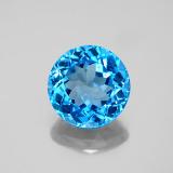 3 carat Swiss Blue Round Facet Topaz 9mm