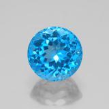 4 carat Swiss Blue Round Facet Topaz 9 mm