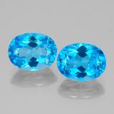 5 carat Swiss Blue Oval Facet Topaz 9mm x 7mm