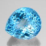Click for Details 34x30mm Topaz 156ct Pear Checkerboard in Swiss Blue