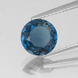 2 carat London Blue Round Facet Topaz 8 mm