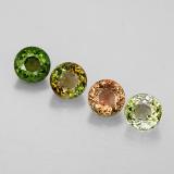 2 carat Multicolor Round Facet Tourmaline 4.5mm