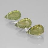 1.5 carat Yellow Green Briolette with Hole Tourmaline 6mm