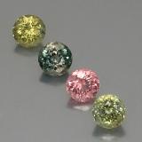 2.5 carat Multicolor Round Facet Tourmaline 5 mm