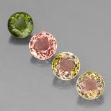 6mm Tourmaline 4ct Round Facet in Multicolor