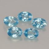4 carat Blue Oval Facet Zircon 6x4