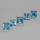 4mmx4mm Zircon 2.5ct Princess Cut in Blue