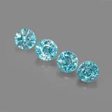 2.5 carat Blue Round Facet Zircon 4.5 mm