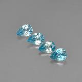 4 carat Blue Pear Facet Zircon 7mm x 5mm