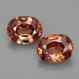 9mmx7mm Zircon 6ct Oval Facet in Rose Orange