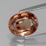 9x7 Zircon 3ct Oval Facet in Rose Orange
