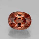 3 carat Rose Orange Oval Facet Zircon 9mmx7mm