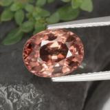 9x7 Zircon 3ct Oval Facet in Rose Orange