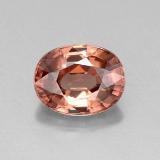9mm x 7 Zircon 3ct Oval Facet in Rose Orange
