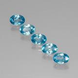 4 carat Blue Oval Facet Zircon 6x4mm