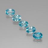 4 carat Blue Oval Facet Zircon 6x4mm