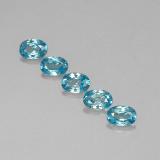 3 carat Blue Oval Facet Zircon 6mmx4mm