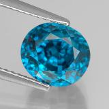 5 carat Blue Oval Facet Zircon 8.5mmx8mm