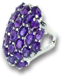 Amethyst and Silver Pinky Ring