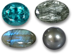 Apatite, Séraphinite, Labradorite et Perle