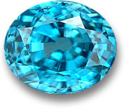 Oval Blue Zircon Gemstone