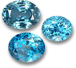 Kambodschanische blaue Zirkon-Edelsteine