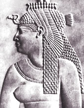 Bas-relief de Cléopâtre portant un diadème