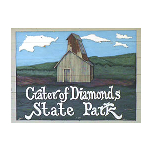 Segno del parco statale del cratere dei diamanti