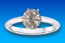 Anillo solitario de diamante con montura de punta