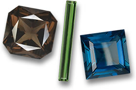 Smoky Quartz, Green Tourmaline and London Blue Topaz